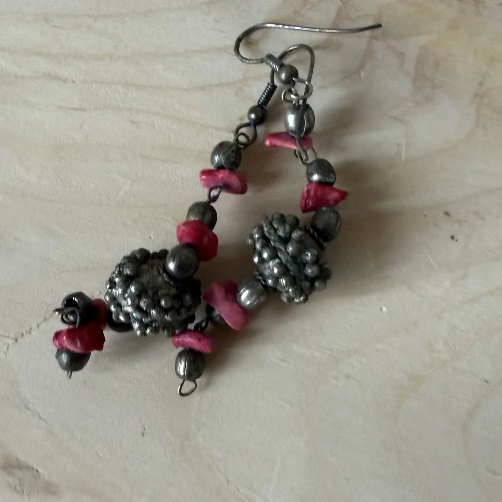 9 pairs Moroccan Artisan Earrings Boho Silver Floral Statement Handmade Jewelry